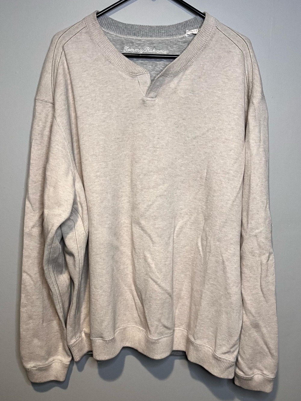 Tommy Bahama White/Gray Reversible 100% Cotton Sweatshirt Pullover Men's XXL